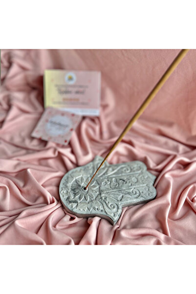 Handmade Dekoratif Gri İnci Tozu Fatma Ana Eli Tütsülük
