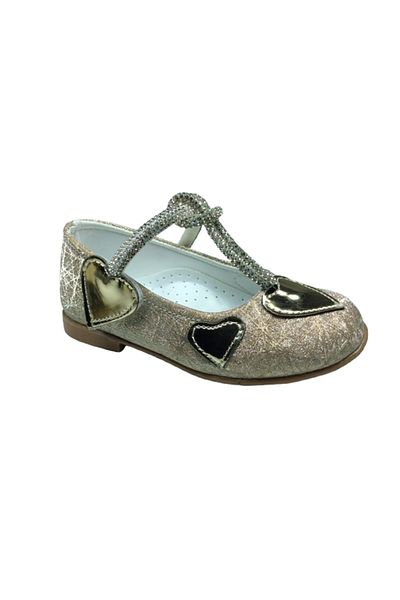 OrtopedikAL 1010 Ort Emt Bebe Dore - Shiny Babet Stone Detailed Girls' Evening Dress Wedding Shoes