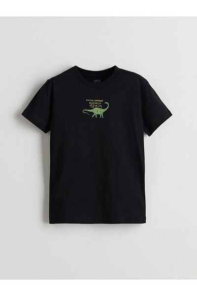 LC Waikiki Tricou pentru băiat cu imprimeu dinozaur cu gât crew din sezonul nou - S5IA23Z4