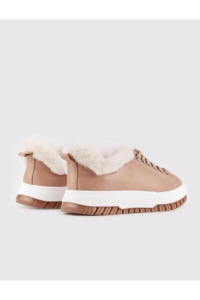 Cabani Hakiki Deri Vizon Kürklü Kadın Günlük Ayakkabı