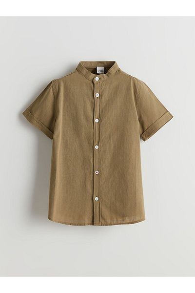 LC Waikiki Khaki Judge Collar Boy's Shirt