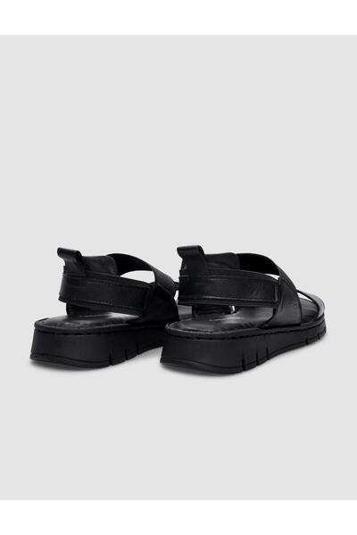 Cabani 100% Genuine Leather Black Women's Daily Sandals