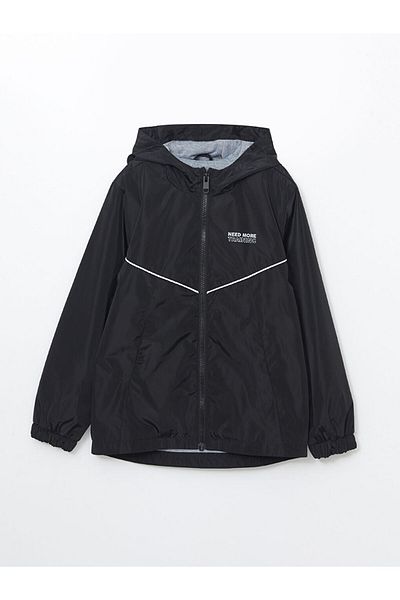 LC Waikiki Hooded Reflector Detailed Boys' Raincoat