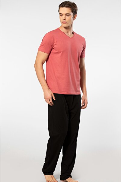 Cacharel Țesătură din bumbac și modal, decolteu în V, mânecă scurtă, set de p...