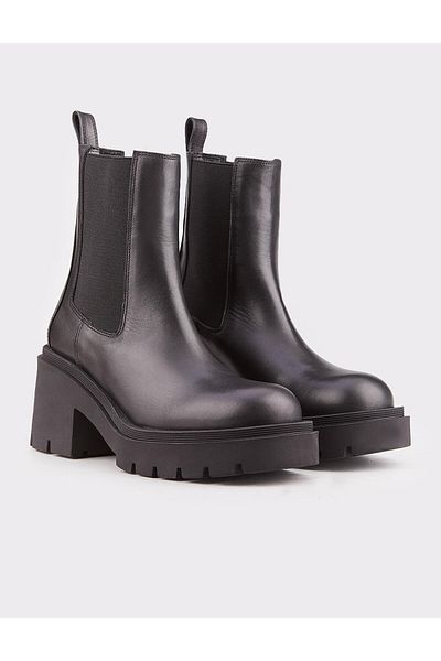 Cabani Genuine Leather Black Women's Daily Boots