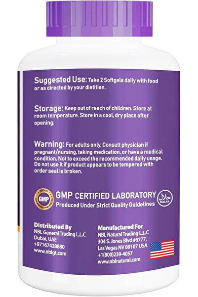 NBL Natural زيت السمك أوميجا 3 2000 مجم 360 إيكوسابنتينوسين 240 دي إتش إيه قوة مضاعفة، للقلب والأوعية الدموية 200 كبسولة هلامية