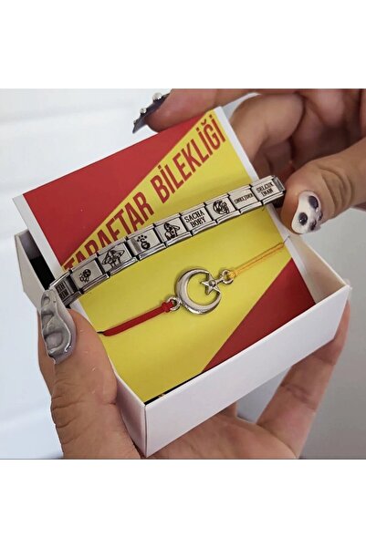 nokt Sarı Kırmızı Taraftar Bilekliği (Ay Yıldız Taraftar Bilekliği Hediye)