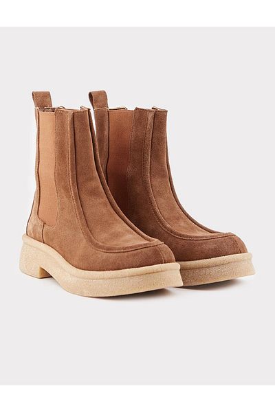 Cabani Suede Genuine Leather Tan Women's Daily Boots