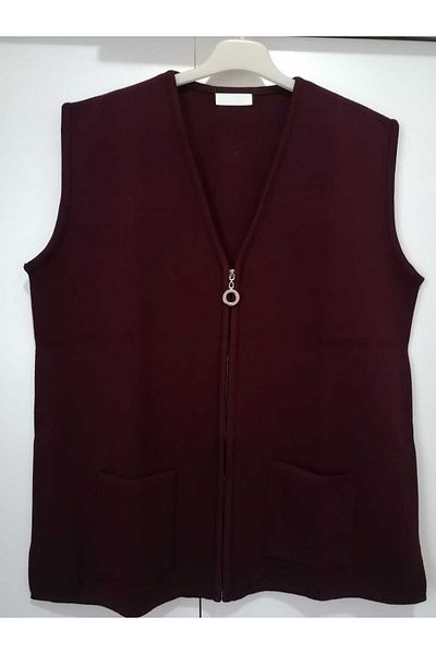 anne moda ankara Premium Quality, Wool Blended Steel Knitted, Solid Color Vest with Zipper