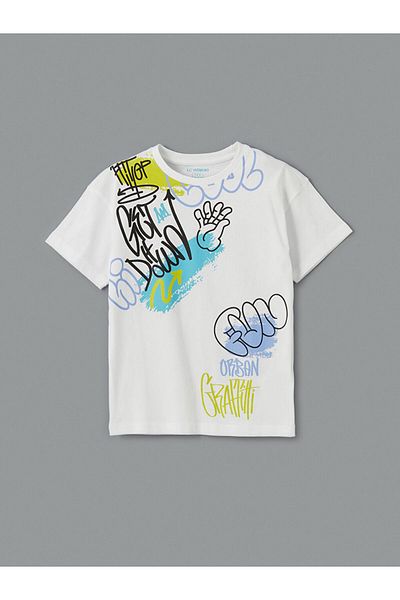 LC Waikiki Set de pijamale pentru băieți LCW Kids Crewneck cu pantaloni scurți