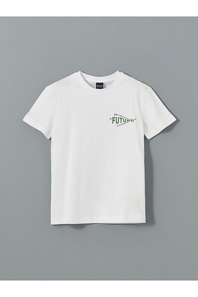 LC Waikiki Tricou pentru băiat cu imprimeu cu gât crew de sezon nou - S5I415Z4