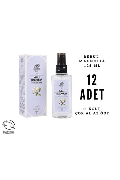 Rebul Magnolia - Manolya Edc 125ml Sprey Pet Şişeli Kolonya 12 Adet (1 Koli)