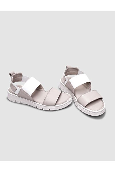 Cabani 100% Genuine Leather Beige Women's Daily Sandals