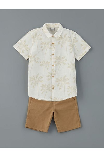 LC Waikiki Patterned Boys' Shirt and Shorts