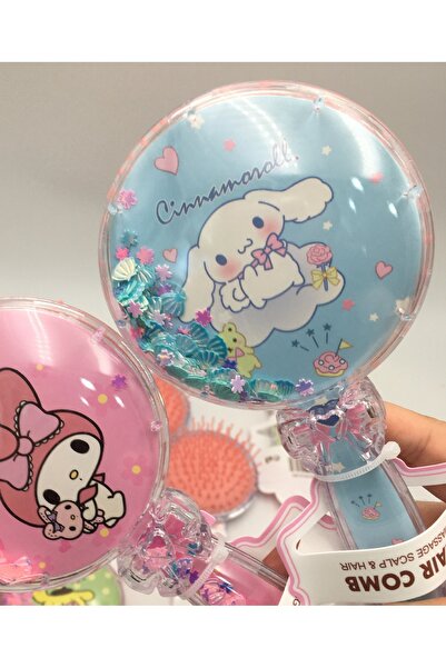 Livava مشط بناتي دائري أزرق مقاس 20 × 8 سينامورول جليتر