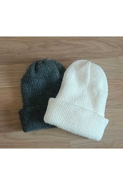REKROART Unisex Oversize Hand Knitted Wool Beret