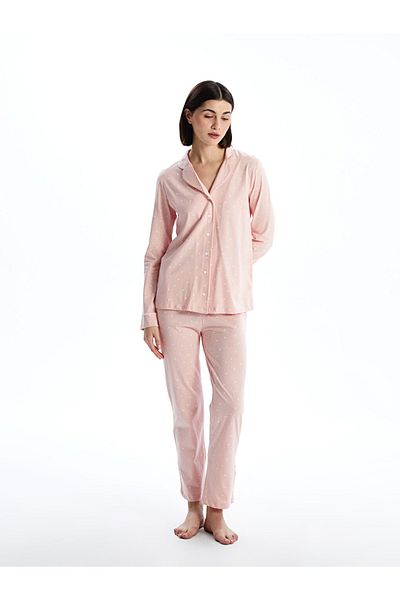LC Waikiki Lcw Dream Shirt Collar Printed Women's Pajamas Set
