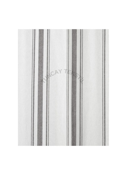 TUNCAY TEKSTİL %100 Pamuklu Gri Çizgili Keten Perde