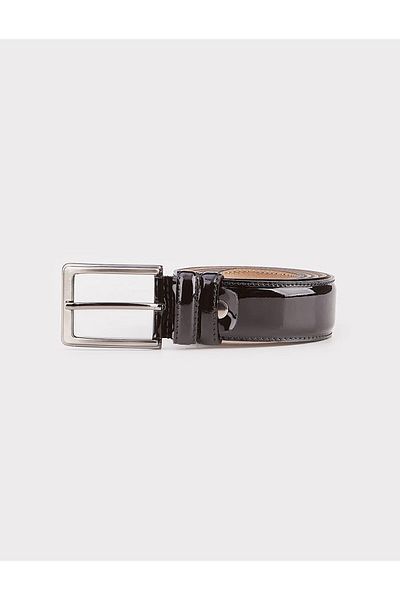 Cabani 100% Genuine Leather Men's Black Patent Leather 3.5 cm Classic Belt