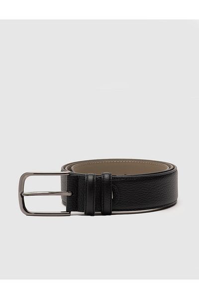 Cabani 100% Genuine Leather Men's Black 4 cm Classic Belt