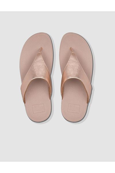 Fitflop Toepost din piele Lulu - Argintiu Aur