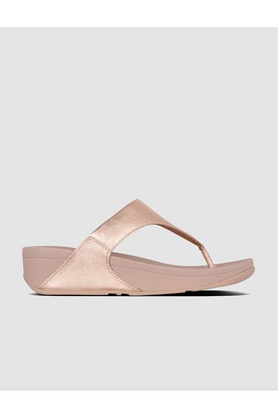 Fitflop Toepost din piele Lulu - Argintiu Aur