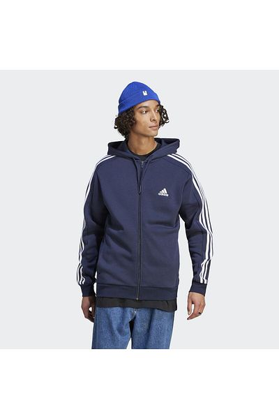 adidas Fleecová mikina Essentials s 3 prúžkami na zips