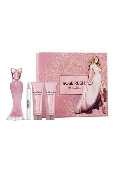 Paris Hilton Set of 4- Rose Rush Edp+ Mini+Body Lotion+ Shower Gel 290ml