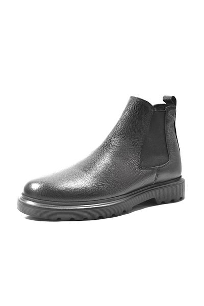 Onlo Ayakkabı Onlo Shoes MN.1097 Γνήσιο Δερμάτινο Μαύρο Ελαστικό Casual Ανδρικές Μπότες