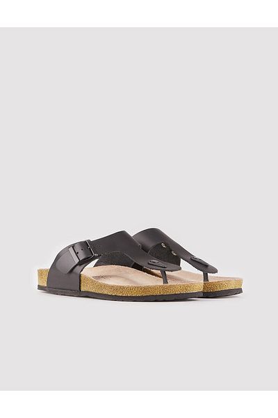 Cabani Flip-flops negri din piele naturală