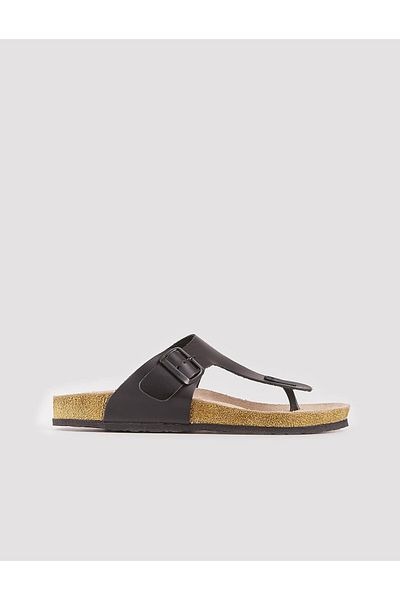 Cabani Flip-flops negri din piele naturală