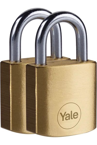 STOREMAX Y110B/30/115/2 - 30mm Brass Padlock Set of 2 - Standard Protection - Steel Ring - 3 Keys 9903