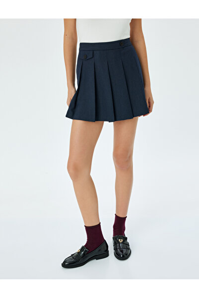 Koton Fusta mini scurtă plisată cu talie înaltă