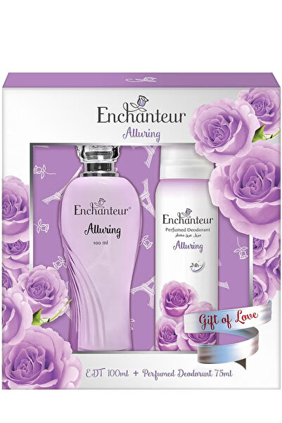 ENCHANTEUR مجموعة هدايا من العطور ومزيل العرق - جذابة، هدية الحب، 100 مل + 75 مل