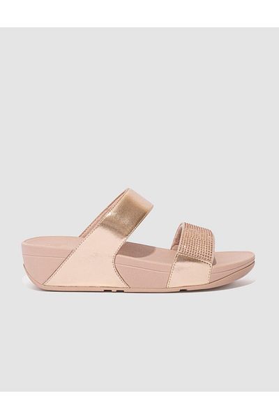 Fitflop Papuci de damă Lulu Ec4 Rose Gold - Impodobiți cu cristale
