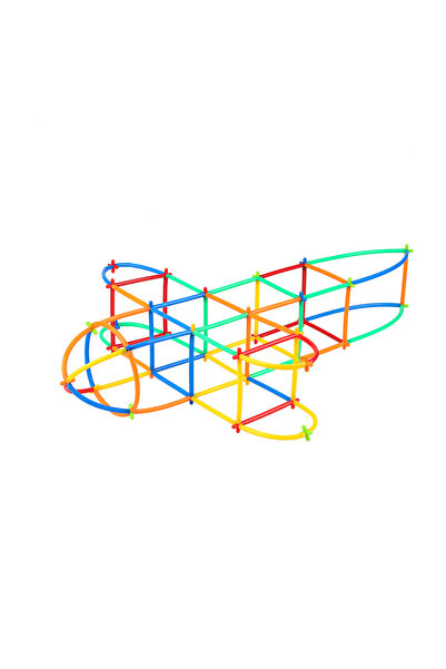 TOMBİ-X Bambu Pipet Çubuk 300 Parça Hafıza Ilişki Kurma Zeka Dikkat Çocuk Beceri Gelişim Oyunu 3+Yaş