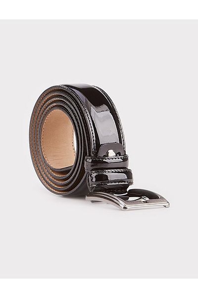 Cabani 100% Genuine Leather Men's Black Patent Leather 3.5 cm Classic Belt