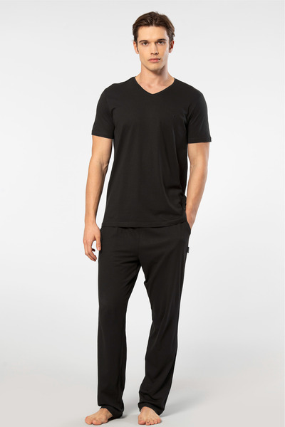 Cacharel Țesătură din bumbac și modal, decolteu în V, mânecă scurtă, set de p...