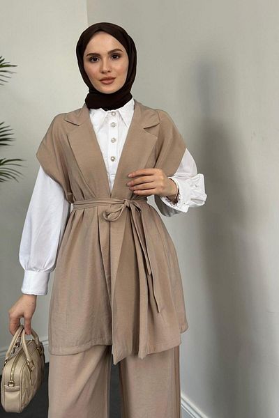 MERVEN AKYÜZ Σετ παντελόνι Calandra Mink Vest