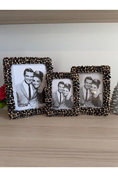 MGS COLLECTION Cadru Black Daisy - Set de trei imagini decorative