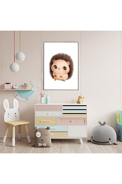 Kirpi Metal Çerçeveli Poster Tablo , Çocuk Odası Tablo D-8378