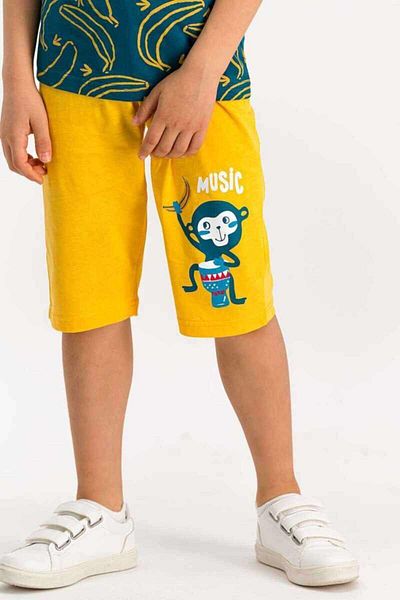 ROLY POLY Boy's Capri Suit Half Sleeve Yes!Embroidered Monkey Patterned Single Jersey Rpoly16361