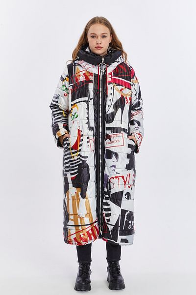 Jacob & Co. Jacob & Co. Patterned Plus Size Puffy Long Coat