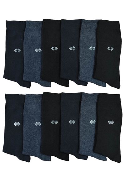 Leement socks Мъжки класически чорапи Four Seasons с ликра и памук, средно дебели, 12 чифта
