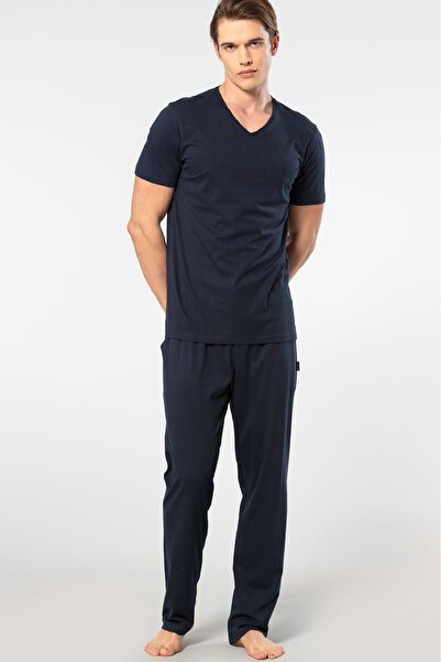 Cacharel Țesătură din bumbac și modal, decolteu în V, mânecă scurtă, set pija...