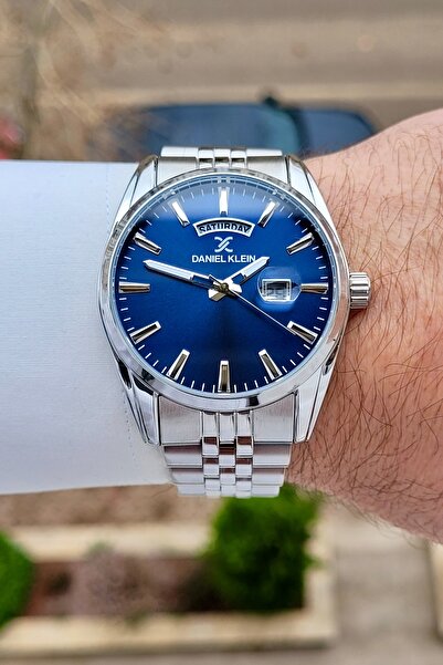 Daniel Klein Kadranı Lacivert Kordonu Metalik Renk 2 Yıl Garantili 42 mm Erke...
