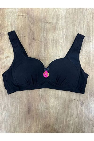 BEYAZTOPTAN Γυναικείο Σουτιέν Si̇yah Combed Cotton Sponge χωρίς σύρμα