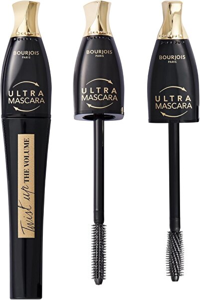 hamsat Bourjois Twist Up The Volume Mascara, Ultra Black, 8ml, lengthens and volumizes lashes, clump-free