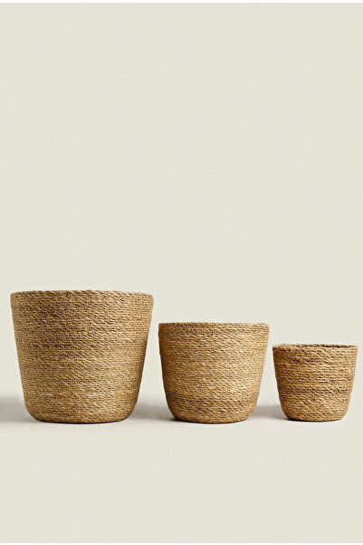 Genel Markalar 3'lü El Örmesi Hasır Saksı Sepet I Çok Amaçlı Hasır Organizer ...