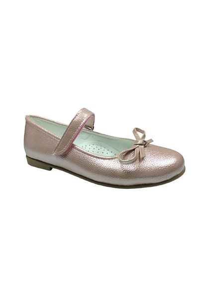 OrtopedikAL 1010 Emt Filet Powder Vk - Shiny Ballet Flats and Mustache Bow Girls' Evening Dress Shoes